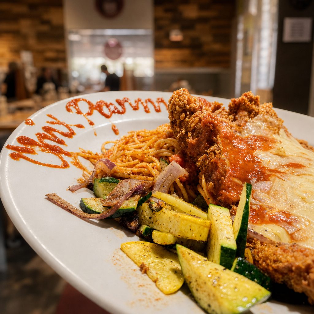 Chicken parmigiana.