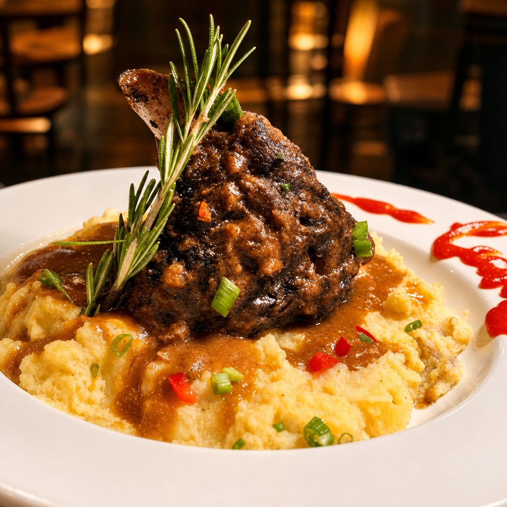 Smoked Lamb Shank.